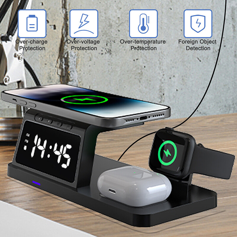 4in1 Fast Wireless Charger Station Dock For Apple Watch iPho