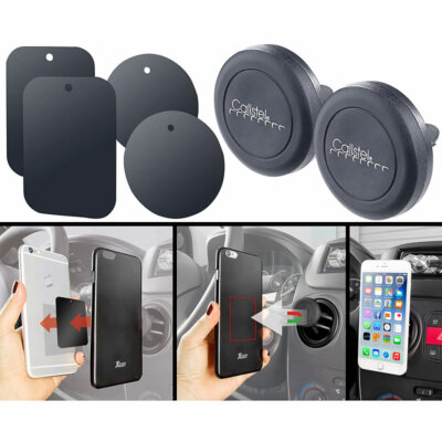 Handyhalter Magnet: 2er-Set Mini-Kfz-Smartphone-Halterungen für Lüftungsgitter