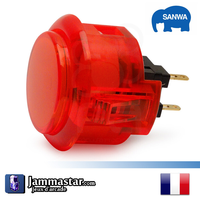 Boutons Arcades Originaux Sanwa Denshi Obsc-30 - Genuine Sanwa - Rouge - Red