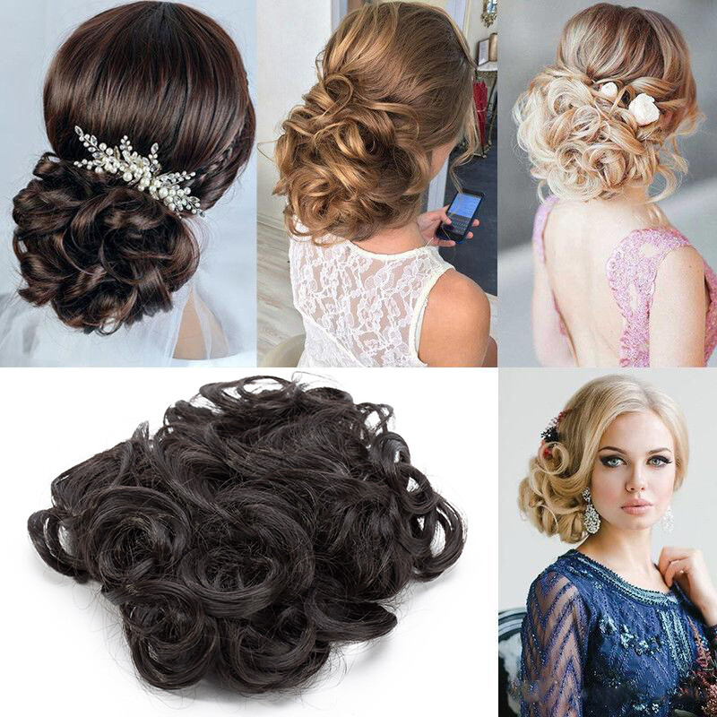 Premium Comb Clip In Curly Hair Piece Chignon Updo Wedding