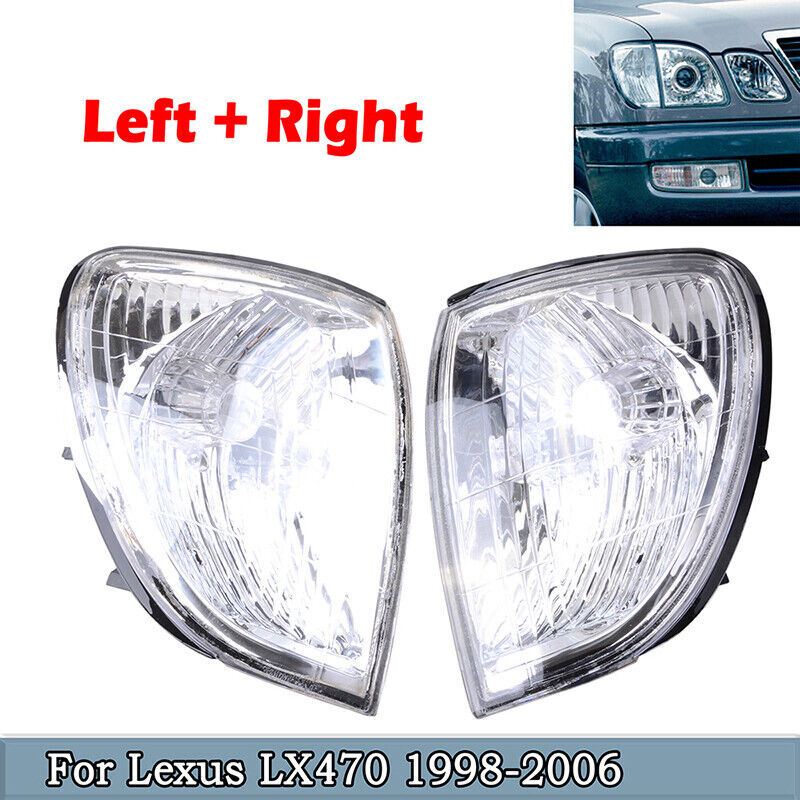 Pair Side Marker Lamp Corner Parking Turn Signal Light For 1998-2007 Lexus LX470