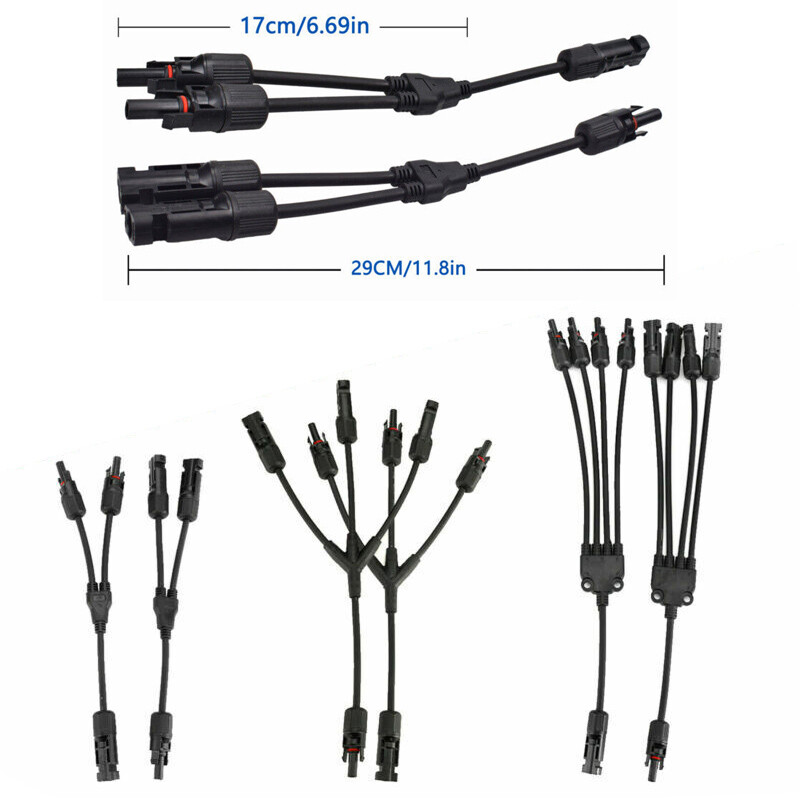 USA Solar Panel Y Branch Cable Connection Waterproof Adapter Connector Extension