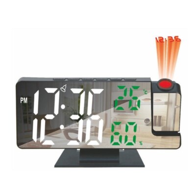 7.8'' LED Projection Alarm Clock Digital Clock with 180° Projector Snooze Bedside