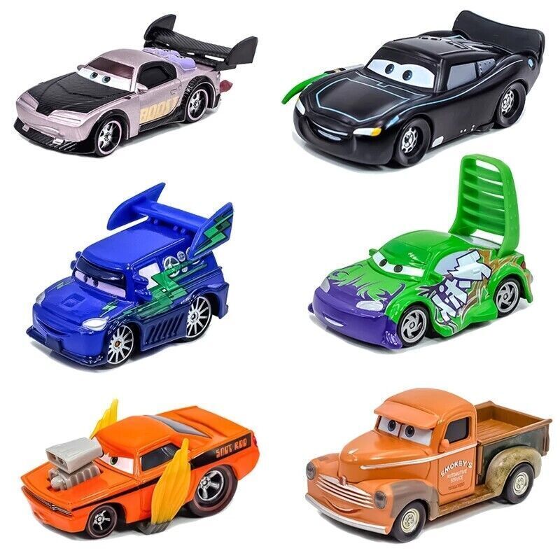 Alloy Car Disney Pixar Cars Boost Wingo DJ Snot Rod Smokey Diecast Model Toy Car