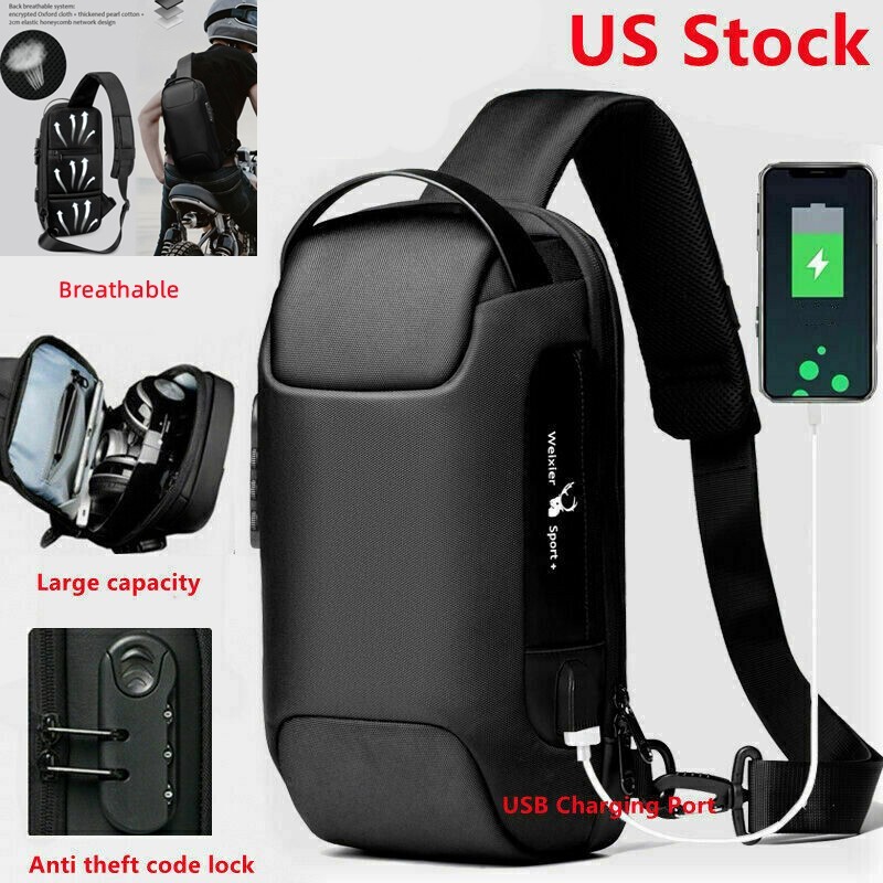 Men's Sling Backpack Waterproof Anti-theft Shoulder Crossbod