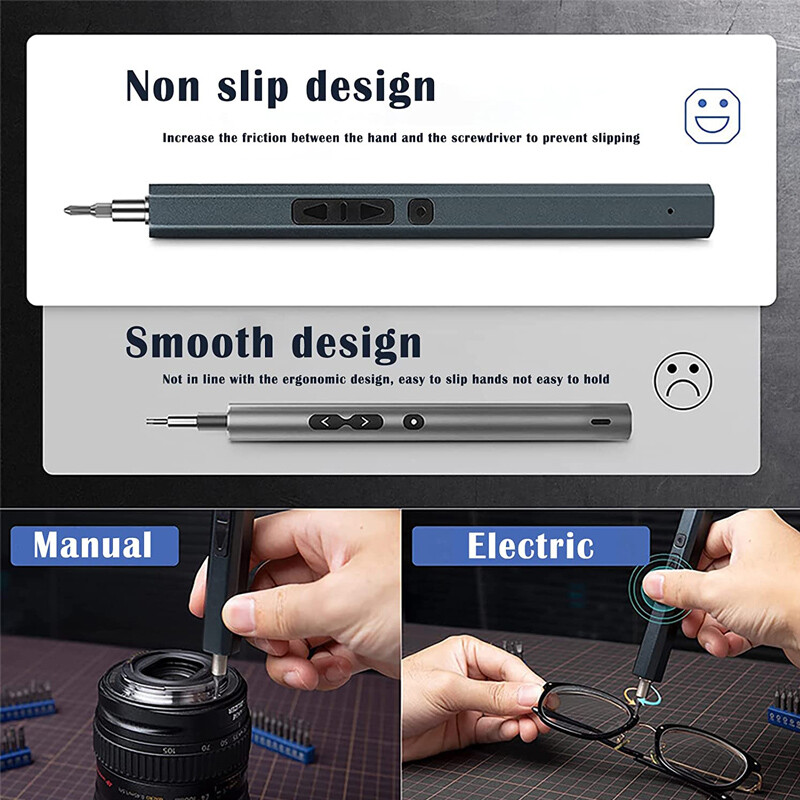 52 in 1 Cordless Electric Power Magnetic Screwdriver Repair Tool w/LED Mini Bits