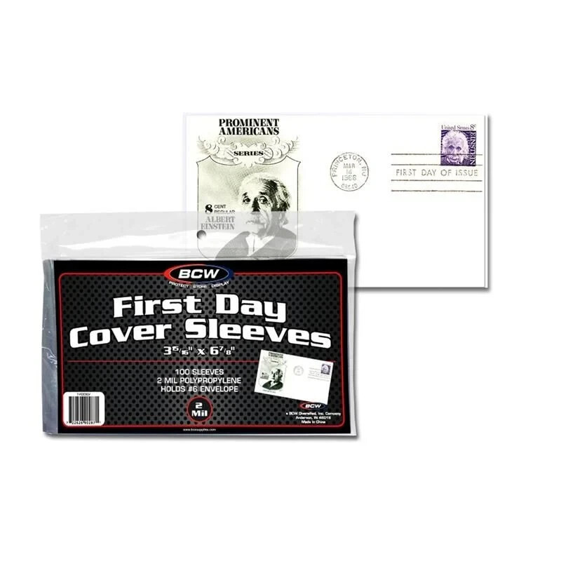 (500-Count) BCW First Day Cover Sleeves (5 Packs of 100) Holds a #6 Envelope