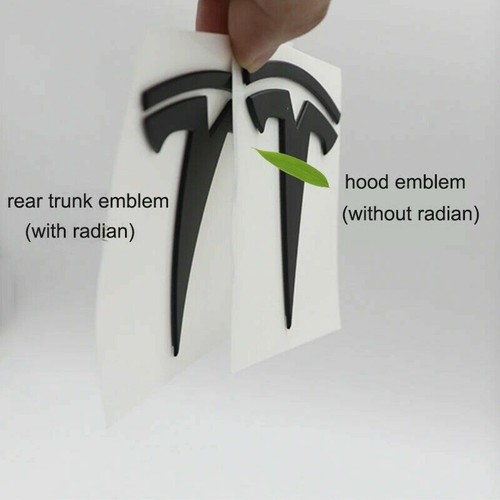 Metal Alloy Front Hood & Rear Tesla Emblem T Logo Badge For Tesla Model 3