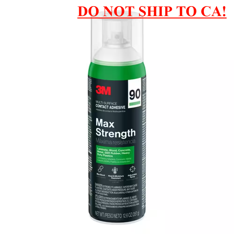 3M Max Strength 90 Multi-Surface Contact Adhesive, 12.6 oz., Low VOC, Max Bond