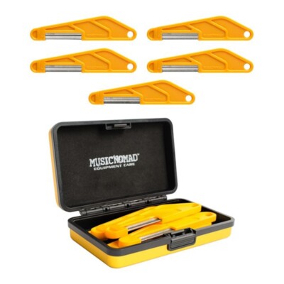 Music Nomad MN673 5-Piece Diamond Coated Nut File Set & Case for Bass Guitars