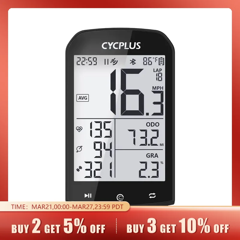GPS Bike Computer Wireless  M1 Waterproof Speedometer Odometer ANT+ Bluetooth5.0