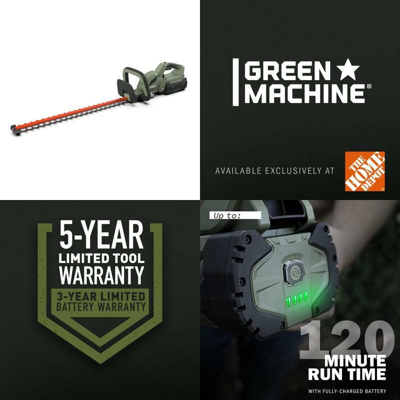 62-Volt Cordless 25 In. Hedge Trimmer With 2.5 Ah Battery And Charger