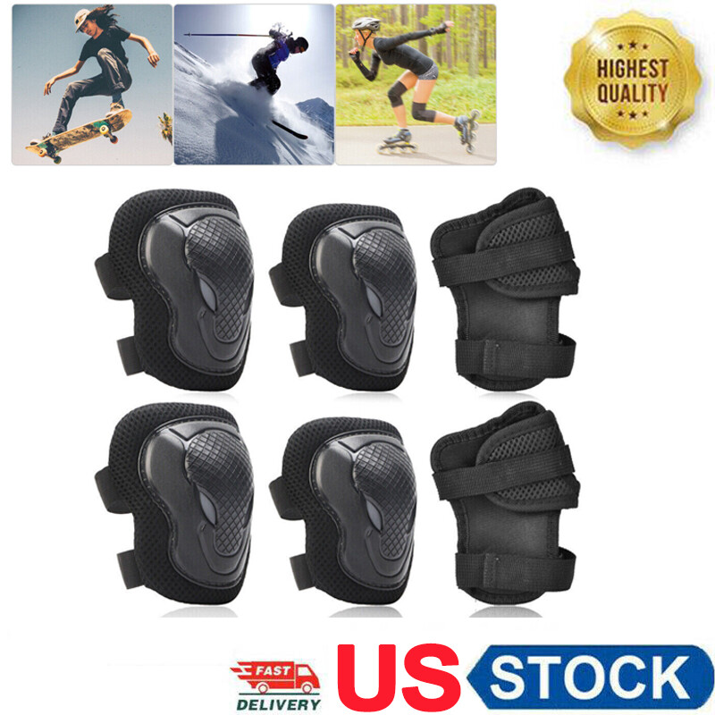 Women Men Elbow Wrist Knee Pads Protective Gear Set Skate Roller Cycling Bike UK