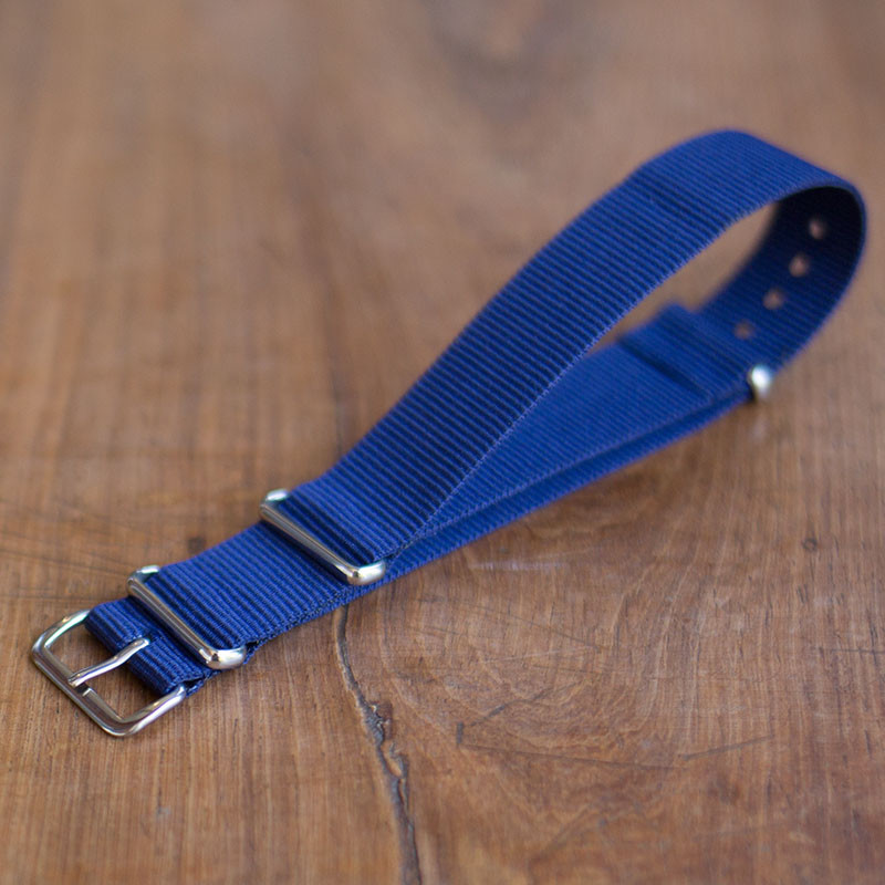 Cinturino In Nylon Universale Ricambio Per Orologio Larghezza 16mm Blu lac