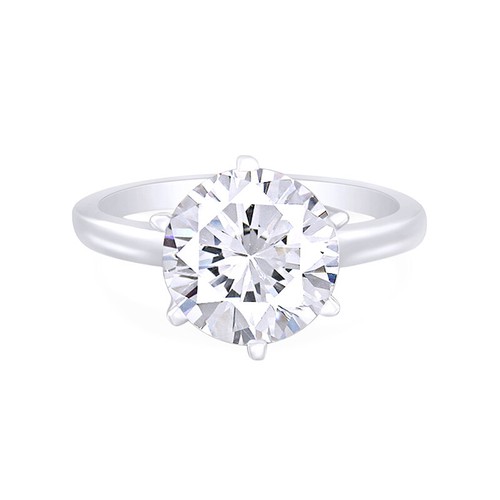 2 Ct Round Cut Moissanite Solitaire Engagement Wedding Ring 14K White Gold