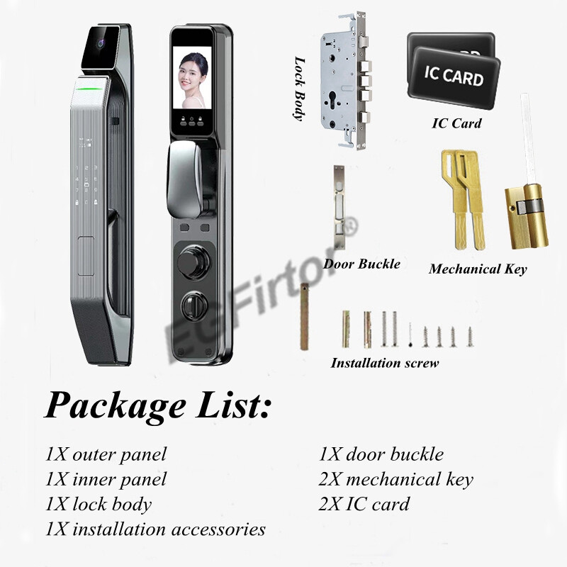 Smart Door Lock with 3D Face Recognition, Fingerprint & WiFi Access
