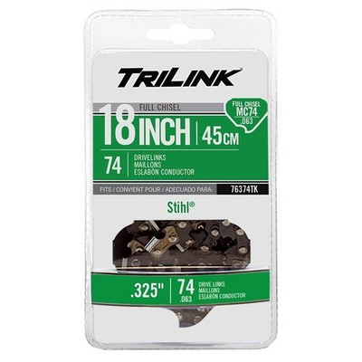 TRILINK CHAINSAW CHAIN CHAIN 18" .325" .063" 74DL CHISEL LOW 74 DL STENS 76374TK