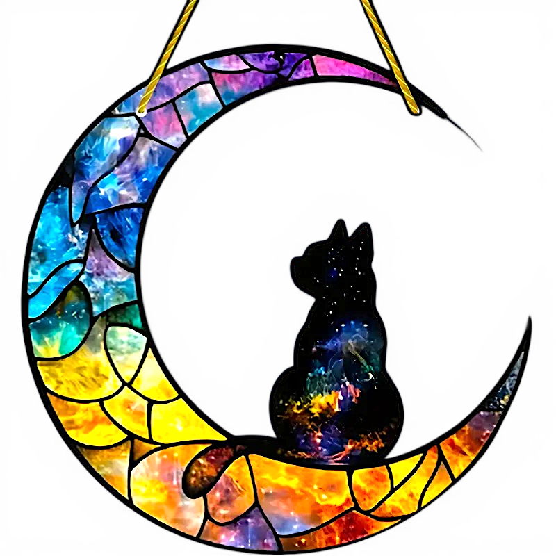 Black Cat Moon Suncatcher 8