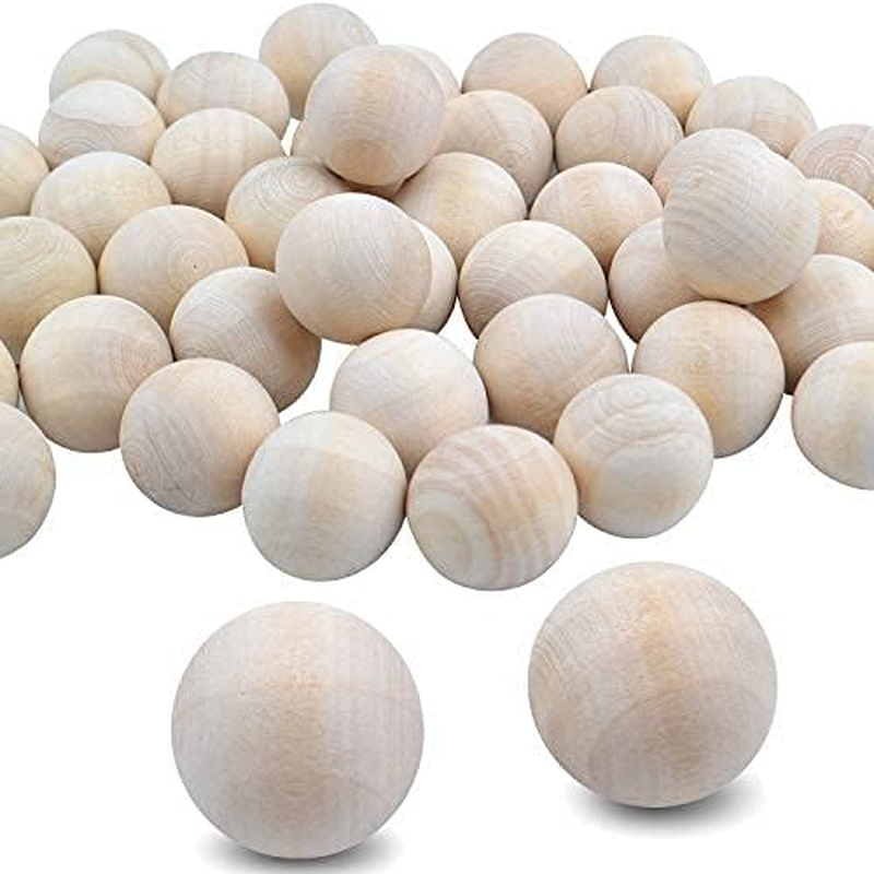 100 Pieces Unfinished Wooden Balls, Mini round Craft Balls for DIY Projects, Kid