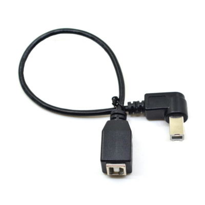 Angle USB 2.0 B Type Male to Female Extension Printer Scanner Cable Type-B