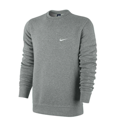 Nike club swoosh hotsell crew sweatshirt in grey