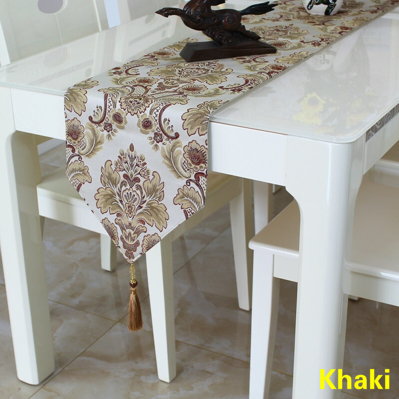 Vintage Style Jacquard Table Runner Floral Tablecloth Kitchen Decoration DIY New