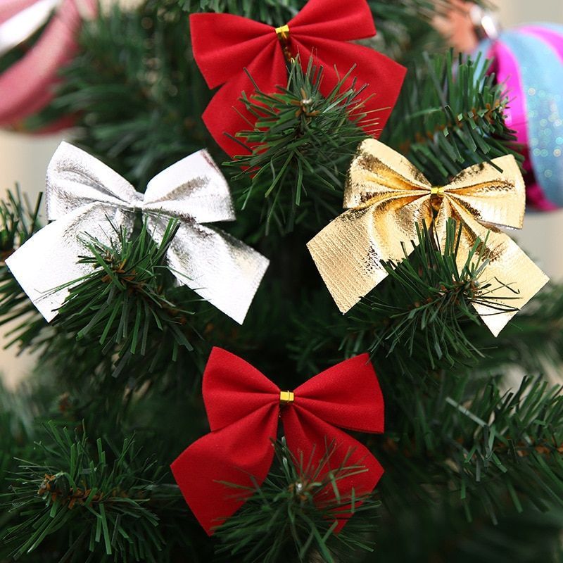 12pcs Bow Tie Christmas Tree Decorations Ornaments Hanging