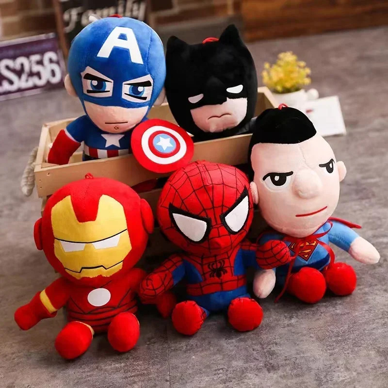 Pupazzo Peluche Supereroi Marvel Avengers 27cm Spiderman Iron Man Regalo Natale