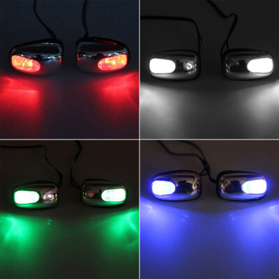 2 pcs Car Wiper Washer Eyes Spout Windshield Water Jet Spray Nozzle Led Ligh-lq