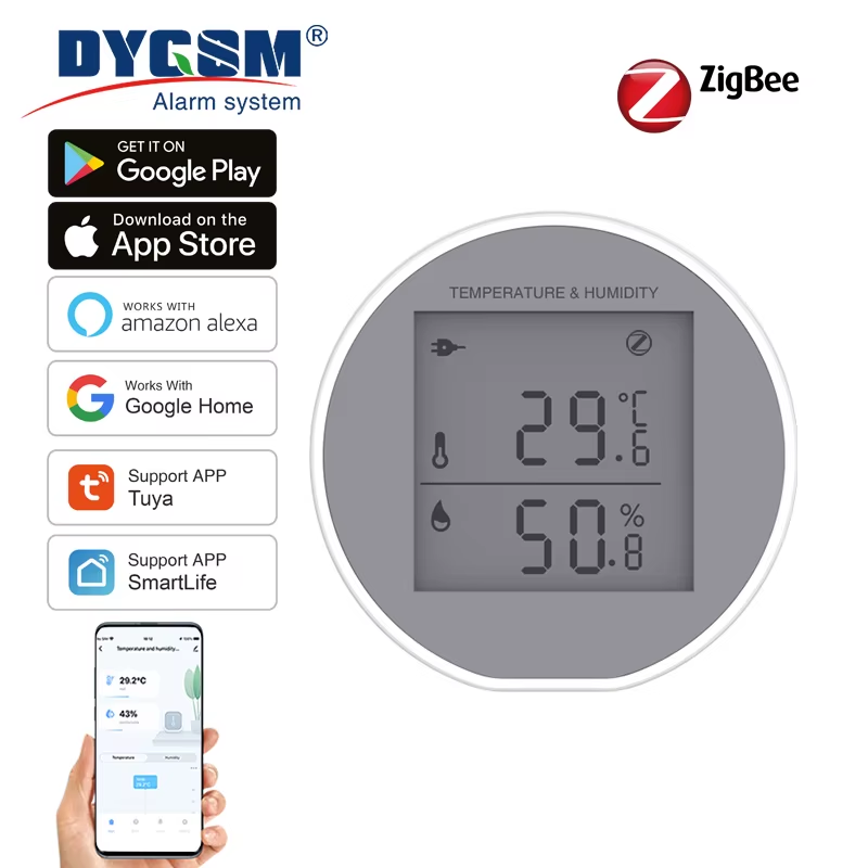 Tuya Zigbee Temperature Humidity Sensor Indoor Hygrometer Thermometer Detector L