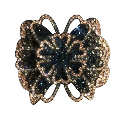 Crystal Flower Barrette Clip Rhinestones Flower Hairpin Women Flower Hair Clip