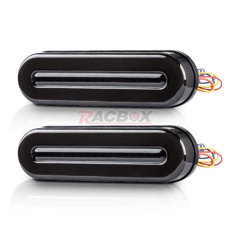 2x Red/Amber LED 5" Truck Trailer Brake Stop Flowing Turn Signal Tail Light DRL