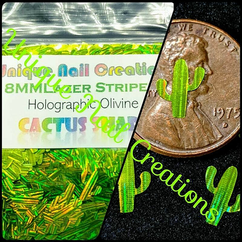 CACTUS SHAPE GLITTER /Lazer Holographic~Nail&bull;Acrylic&bull;Gel&bull;Body Art&bull;Face&bull;Festival
