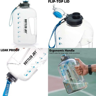 Large Motivational Water Bottle Hydration Drinking Big Jug Reminder 1 Gallon NEW