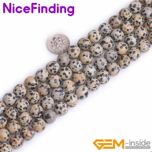 Dalmation Jasper Round Natural Beads For Jewelry Making Strand 15
