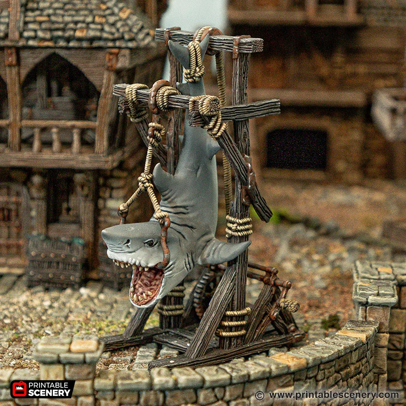 Catch of the Day (Printable Scenery)  Cities of Ramshackle & Ruin | 32mm Scale