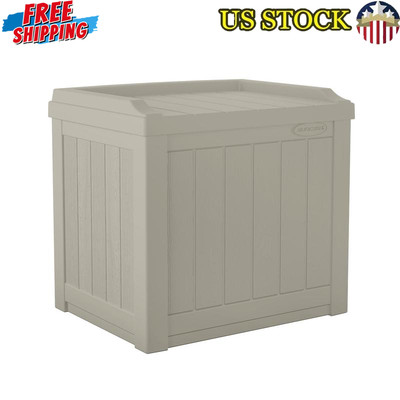 22 Gallon Outdoor Resin Storage Deck Box Patio Seat Weather Resistant Multi-Use