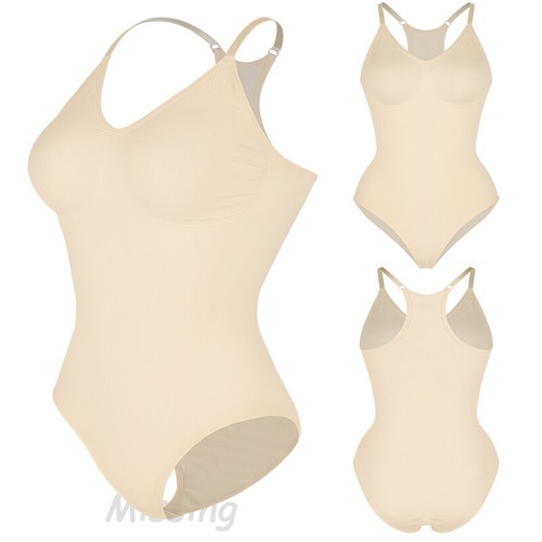 Women Bodysuit Tummy Control Full Body Shaper Slimming Shapewear Raceback Top