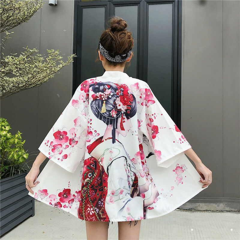 Women Ladies Japanese Kimono Tops Coat Casual Yukata Outwear