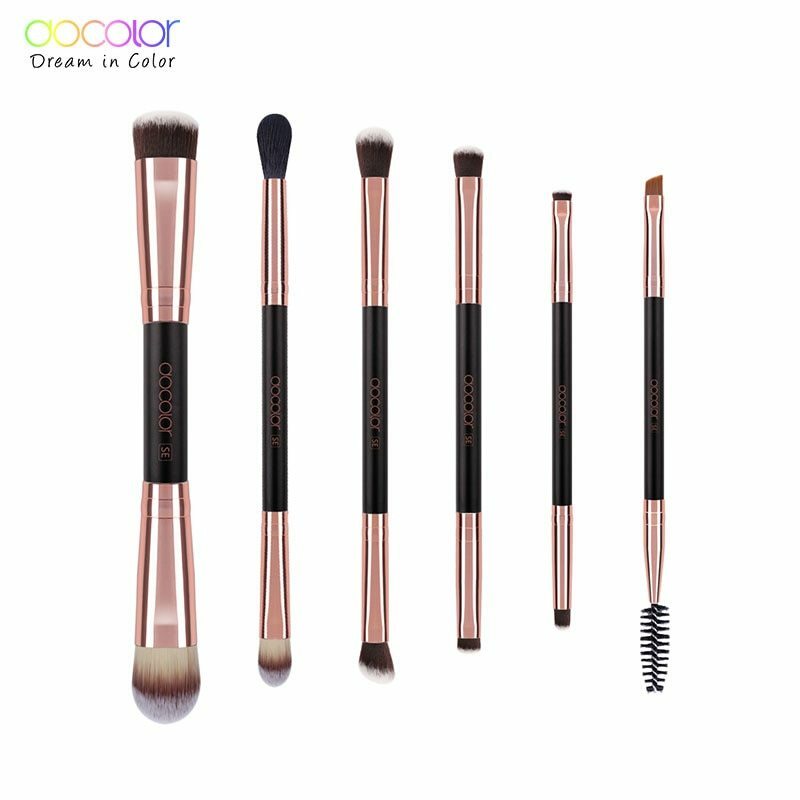 Docolor 6PCS Double Eye Shadow Brush Professional Brushes ...