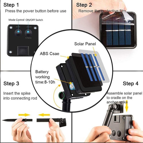 Solar Powered 30LED String Light Garden Path Yard Decor Lamp Outdoor