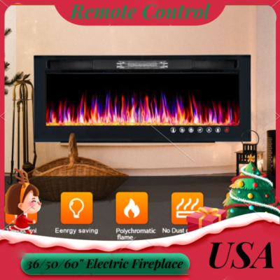 Heater Recessed Ultra Thin Wall Mounted Multicolor Flame