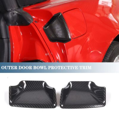 Carbon Fiber ABS Exterior Door Handle Bowl Cover Trim For Corvette C6 2005-2013