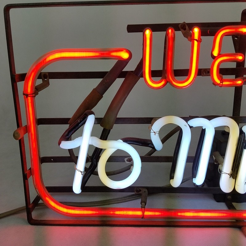Vintage Neon Beer Sign Welcome to Miller Time Window Lamp Bar Advertisement