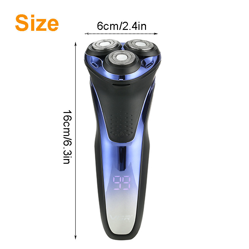 VGR 3D Men's Electric Shaver Rotary with Razor Pop-up Trimmer Rechargeable Gift