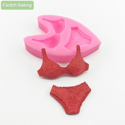 Lencería bragas forma de sujetador molde de silicona Fondant pastel decoración v