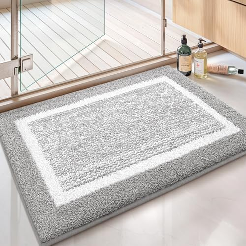 Bath Mats 40X60Cm Simple and Stylish, Non Slip Washable Bathroom Rug, Extra Soft