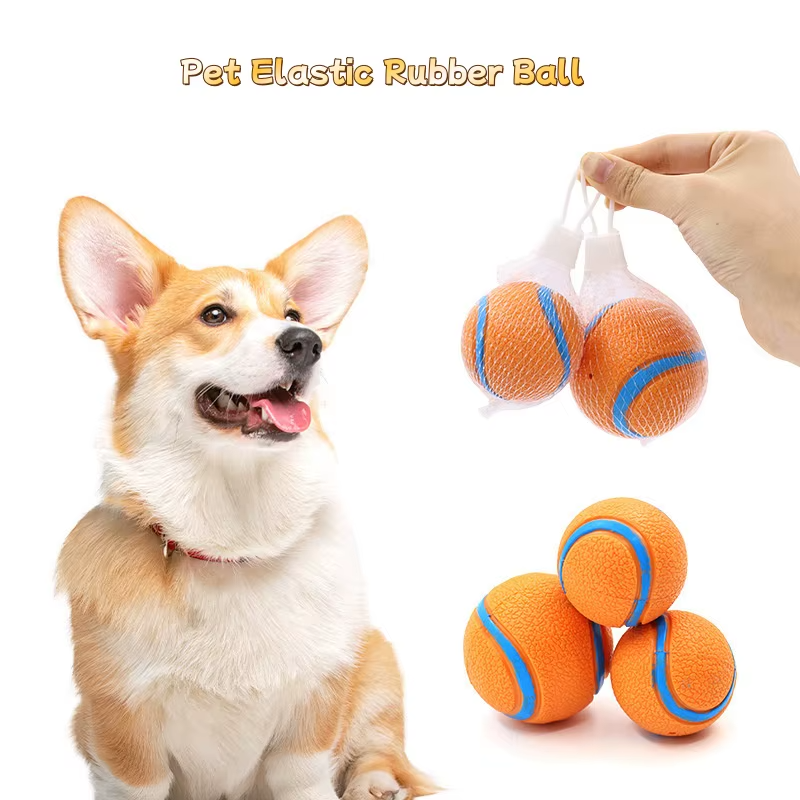 5cm Tough Rubber Dog Chew Ball Puppy Fetch Toy Elastic Interactive Pet Ball
