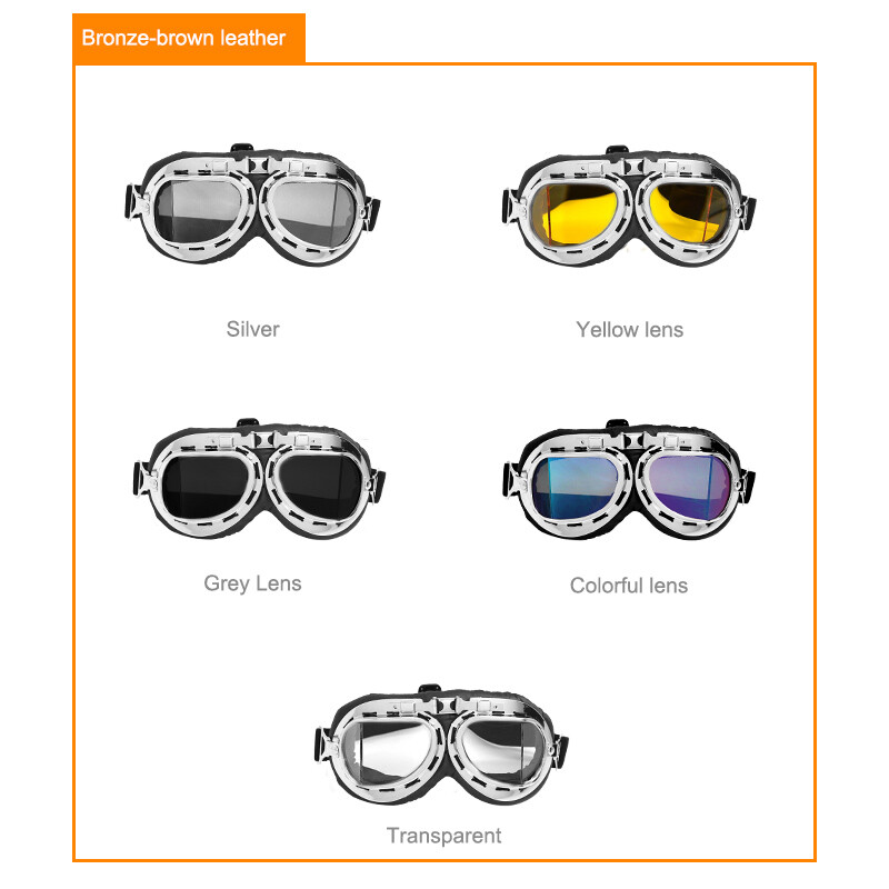 Retro Vintage Aviator Pilot Motorcycle Cruiser Scooter Biker Goggles For BMW