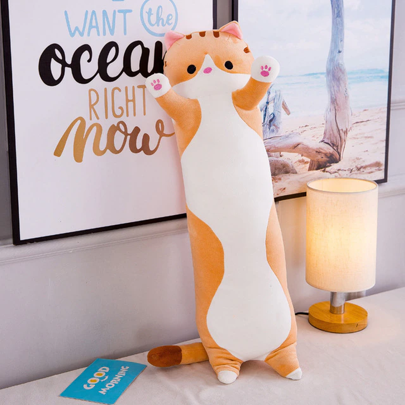 Soft Long Cat Plush Toys Stuffed Pause Office Nap Pillow Bed Sleep for Kids Girl